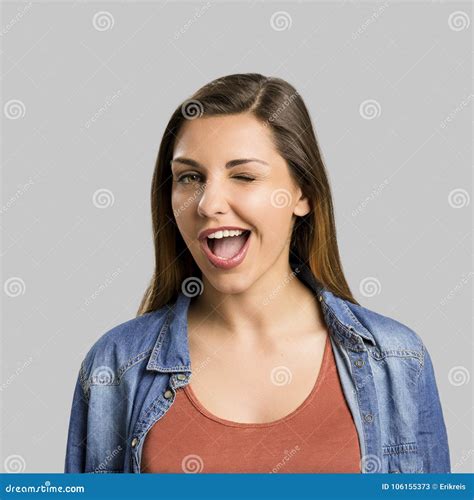 Winking Stock Image Image Of Mood Headshot People 106155373