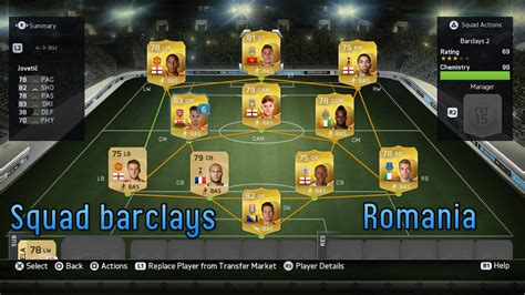 Fifa Ultimate Team Squad Barclays Romania Youtube