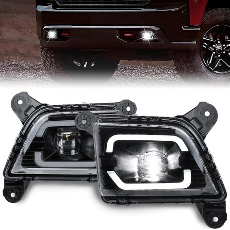 Kewisauto Led Fog Lights With Daytime Running Lights Set For Silverado