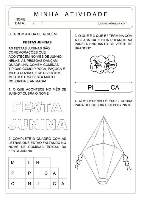 Atividade Festa Junina Educa O Infantil