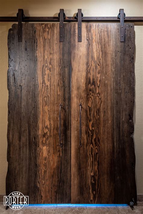 Ponderosa Pine Live Edge Bi Part Doors Porter Barn Wood