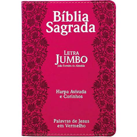 B Blia Sagrada Feminina Letra Jumbo Harpa Pink Submarino