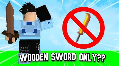 WOODEN SWORD ONLY Challenge Roblox Bedwars YouTube