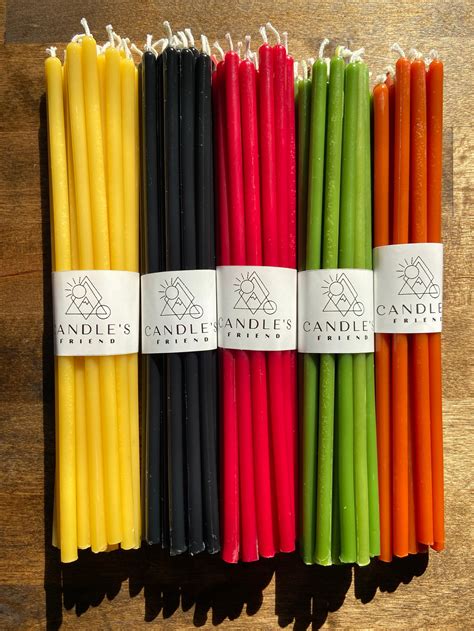 Thin Taper Candles Dripless 100 Pure Beeswax Black Etsy