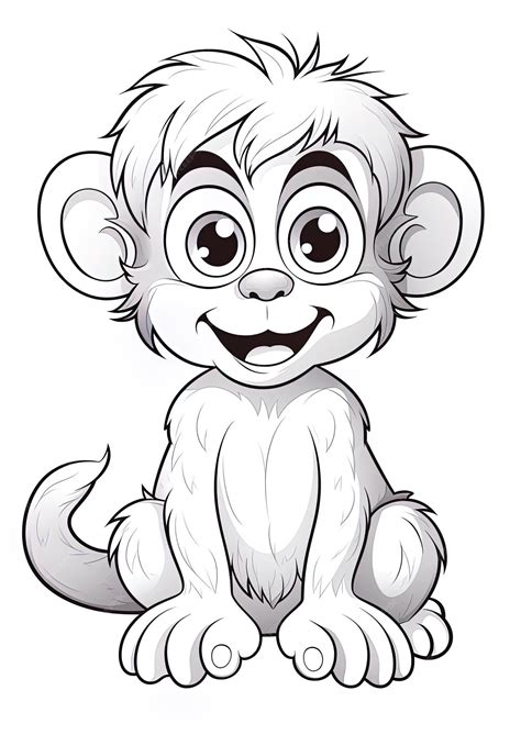 Premium AI Image | a black and white drawing of a monkey with a big smile.