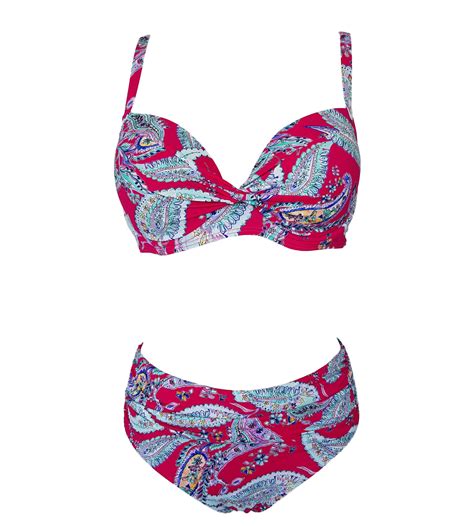 Moontide Swimwear Hot Paisley High Ruched Front Bikini Pant