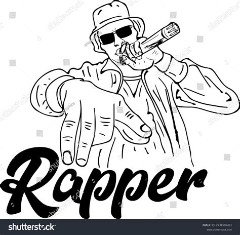 Rapper Logo Rap Singer Monogram Sketch Stock Vector Royalty Free