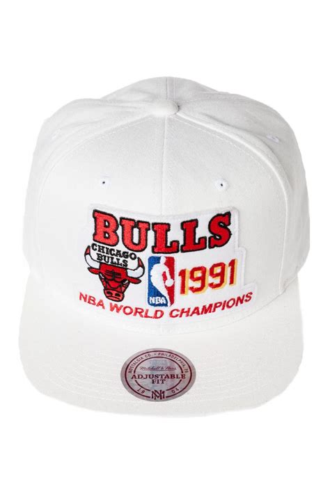 The Chicago Bulls 1991 NBA Champions Snapback Hat in White