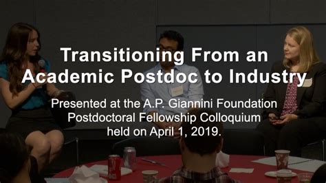 Transitioning From An Academic Postdoc To Industry Youtube