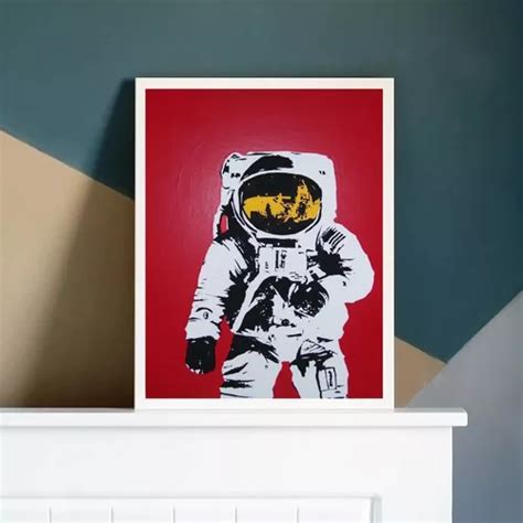 Cuadro Decorativo Quadros On Line Quadro Astronauta Pop Art 24x18cm