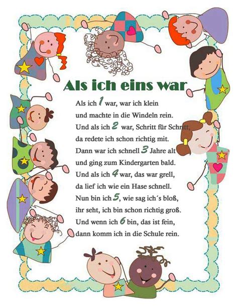 Die 20 Besten Ideen Gedichte Für Kindergeburtstag Kindergedichte Kindergartenbeginn