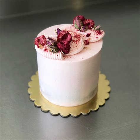 Raspberry Floral Semi Naked Vanilla Cake Pre Order Burnt Butter Cakes