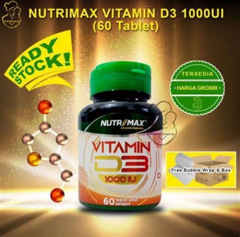 Nutrimax Vitamin D3 1000iu Isi 60 Tablet Vit D 3 Imun Tubuh Daya Tahan