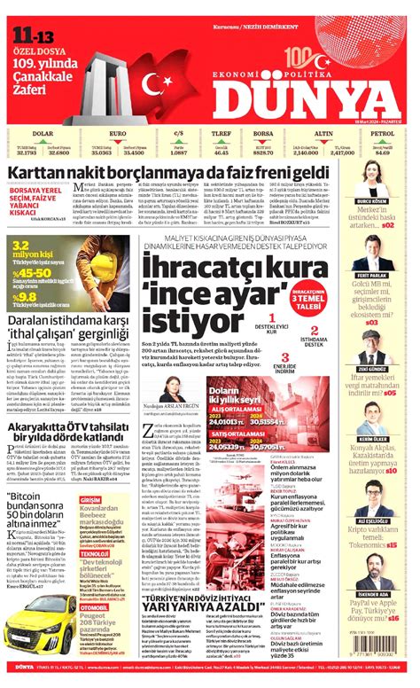 Dünya Gazetesi Dünya Manşet Oku Haberler 18 Mart 2024