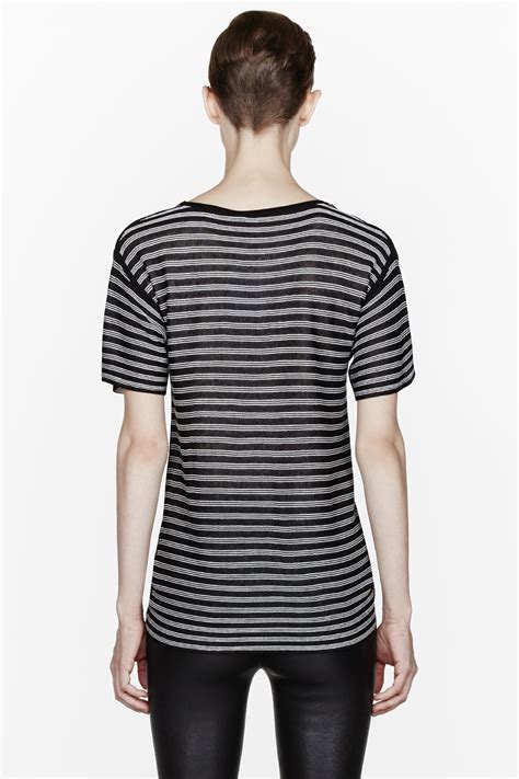 Lyst T By Alexander Wang Black Striped Stripe Knit Top In White