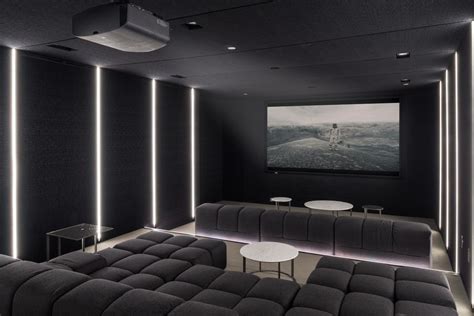 sierra vista theater  contemporary home theater  black walls