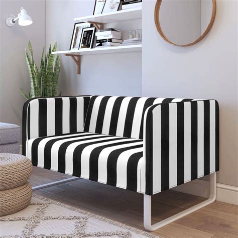 Black White Stripe IKEA KNOPPARP Sofa Cover | Black and white sofa ...