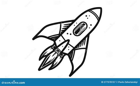 Cartoon Rocket Space Ship Take Off Isolated Vector Illustration