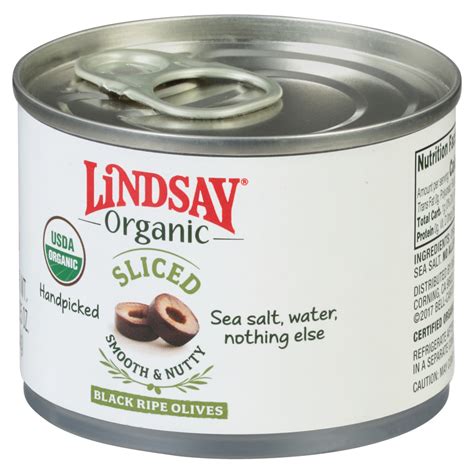 Lindsay Olives Organic Black Ripe Sliced Front Right Elevated