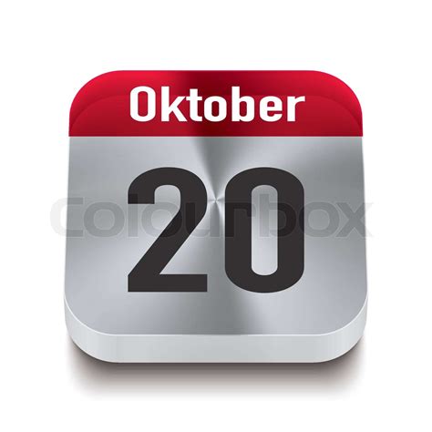 Transparent kalender perspektive - rot - 20 oktober | Stock-Vektor ...