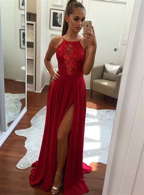 Abendkleid Lang Rot Mit Spitze Modische Jacken 2018 2019