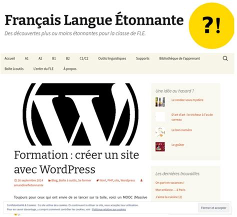 Le moteur du FLE Formation créer un site avec WordPress