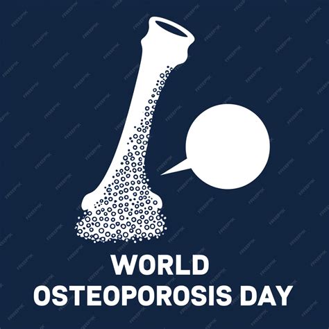 World osteoporosis day awareness poster Porous femur bone losing tissue