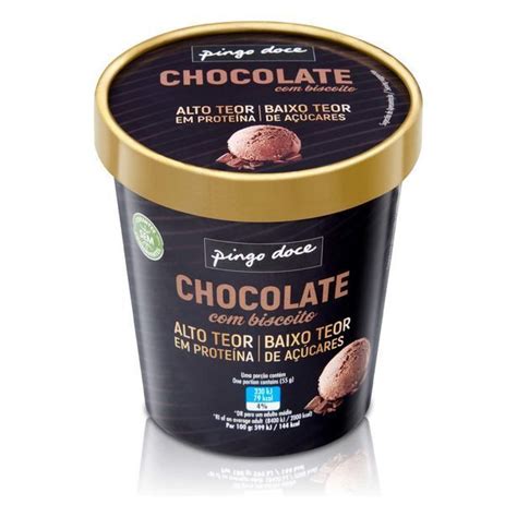 Promoção Gelado chocolate e biscoito alto teor em proteína pingo doce