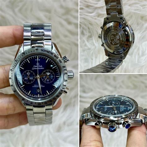 Jual Jam Tangan Pria Omega Speedmaster Blue Navy Dial Japan Quartz