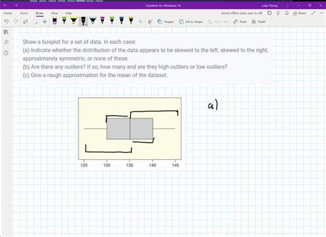 SOLVED: Draw a boxplot f the data. What do the values of the mean and median reveal about the ...