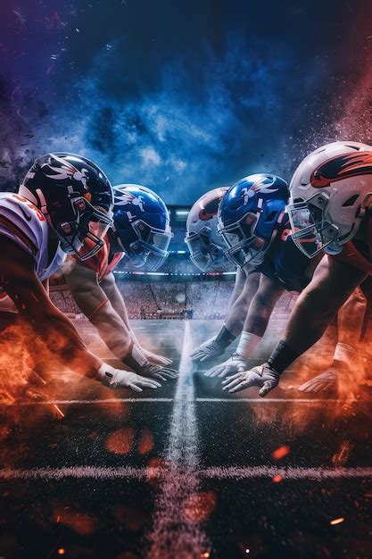 Premium Photo American Football Players On The Field Generative Ai