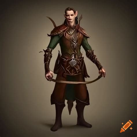 Image Of A Male Elf Archer In Light Leather Armor On Craiyon