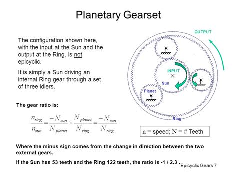 Planetary Gearset Ratios Compass Automatic Gear