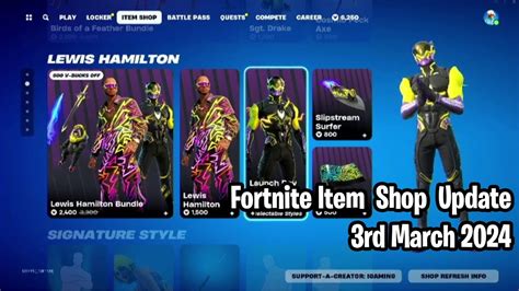 🏁 Fortnite Item Shop Update March 3 2024 Evil Plan Lewis Hamilton Hana And More 💎 Youtube