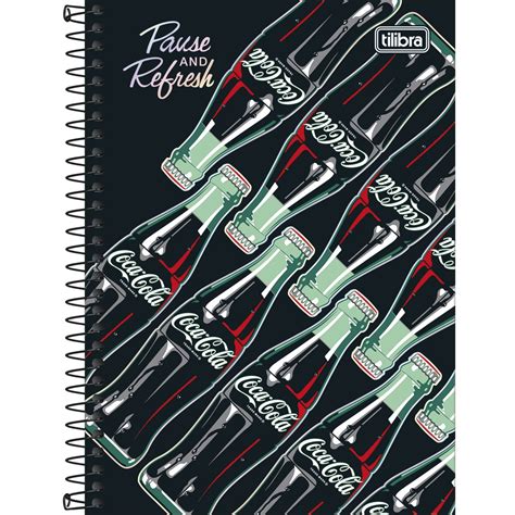 Caderno Espiral Capa Dura Coca Cola Folhas Pacote