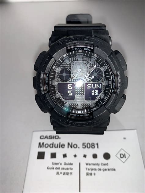 Casio G Shock Mens Watch Black Resin With White Dials Analog Digital