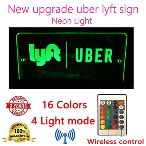 Uber Lyft Sign Led Light Logo Decal Glow Accessories Remote Intelligent