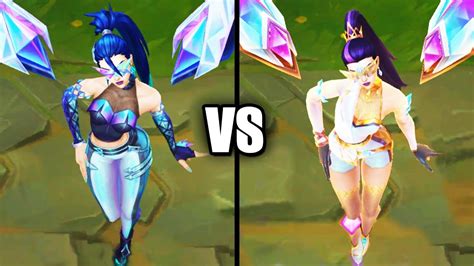 KDA ALL OUT Kaisa Vs Prestige KDA ALL OUT Kaisa Skins Comparison