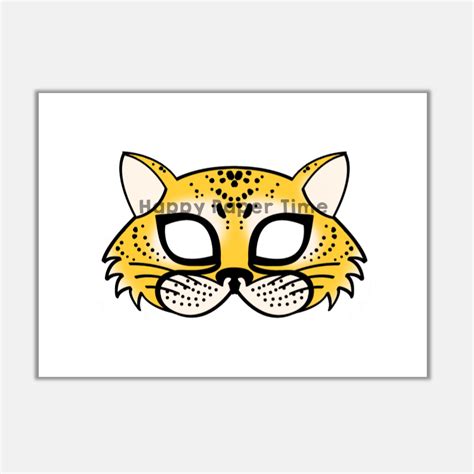 Cheetah Paper Mask Printable Africa Animal Coloring Craft Activity