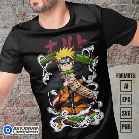 Premium Naruto Uzumaki Anime Vector T-shirt Design Template #5 ...