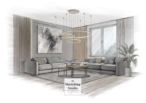 Custom Interior Hand Rendering in a Sketch Style Digital - Etsy