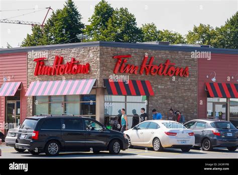 Tim Hortons Sign And Drive Thru At Restaurant Front Canada S Quick