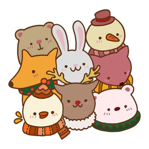 Cute Christmas Animals Collection 22585336 PNG