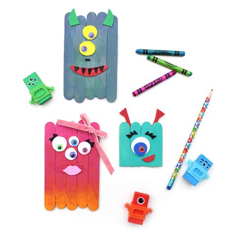 Popsicle Stick Monsters Creative Kids Craft Create Play Travel