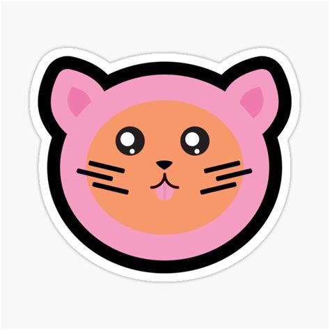 Cute Black Pink Cat Sticker For Sale By Cdguzman Redbubble