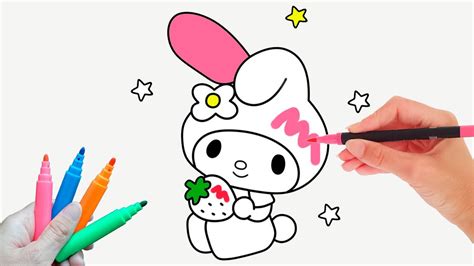 COLOREANDO A MY MELODY Con Una FRESA YouTube