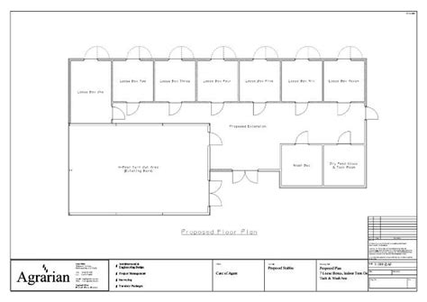 Stable Floor Plans Equine Barn Drawing Equestrian Building Design