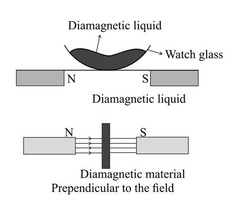 Write two properties of diamagnetic substance