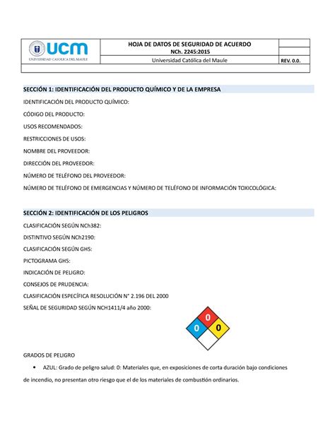 HOJA DE Seguridad Apuntes De Hds HOJA DE DATOS DE SEGURIDAD DE