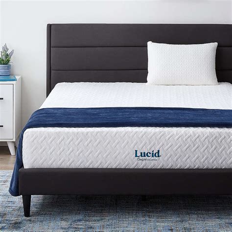 Lucid Comfort Collection 12 Inch Med Plush Gel Memory Foam Mattress Twin Xl White Lucc12tx45gf